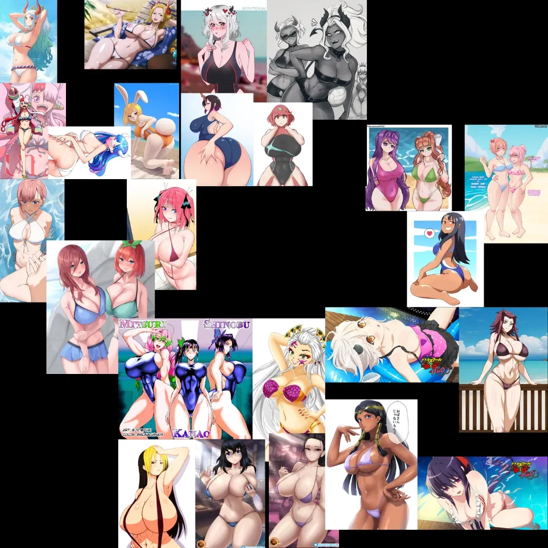 Avatar of Giant Swimsuit harem at the pool.