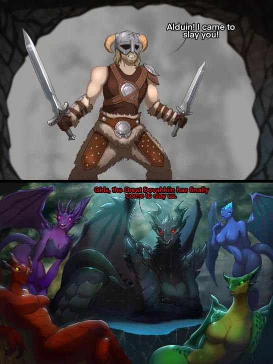 Avatar of alduin and the 4 dragons