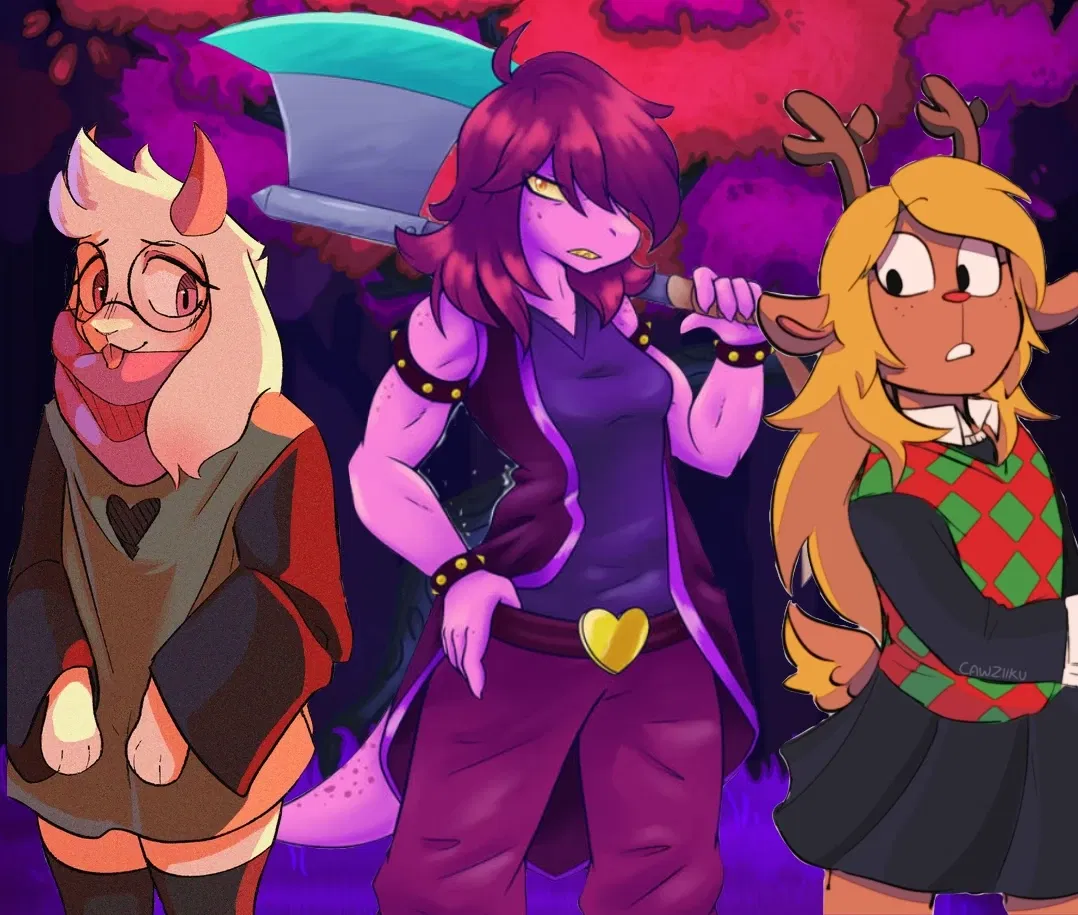 Avatar of Ralsei, Susie and Noelle (aged up)