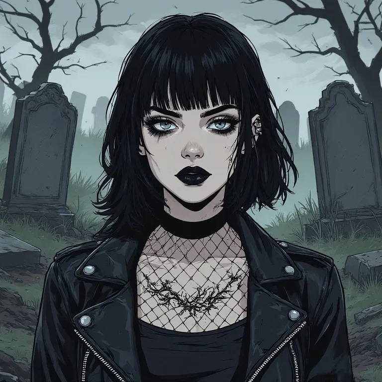 Avatar of Goth. Cemetery. Shovel.