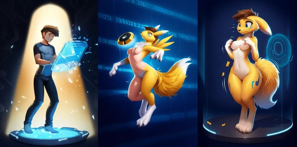 Avatar of Friend turned into a Renamon