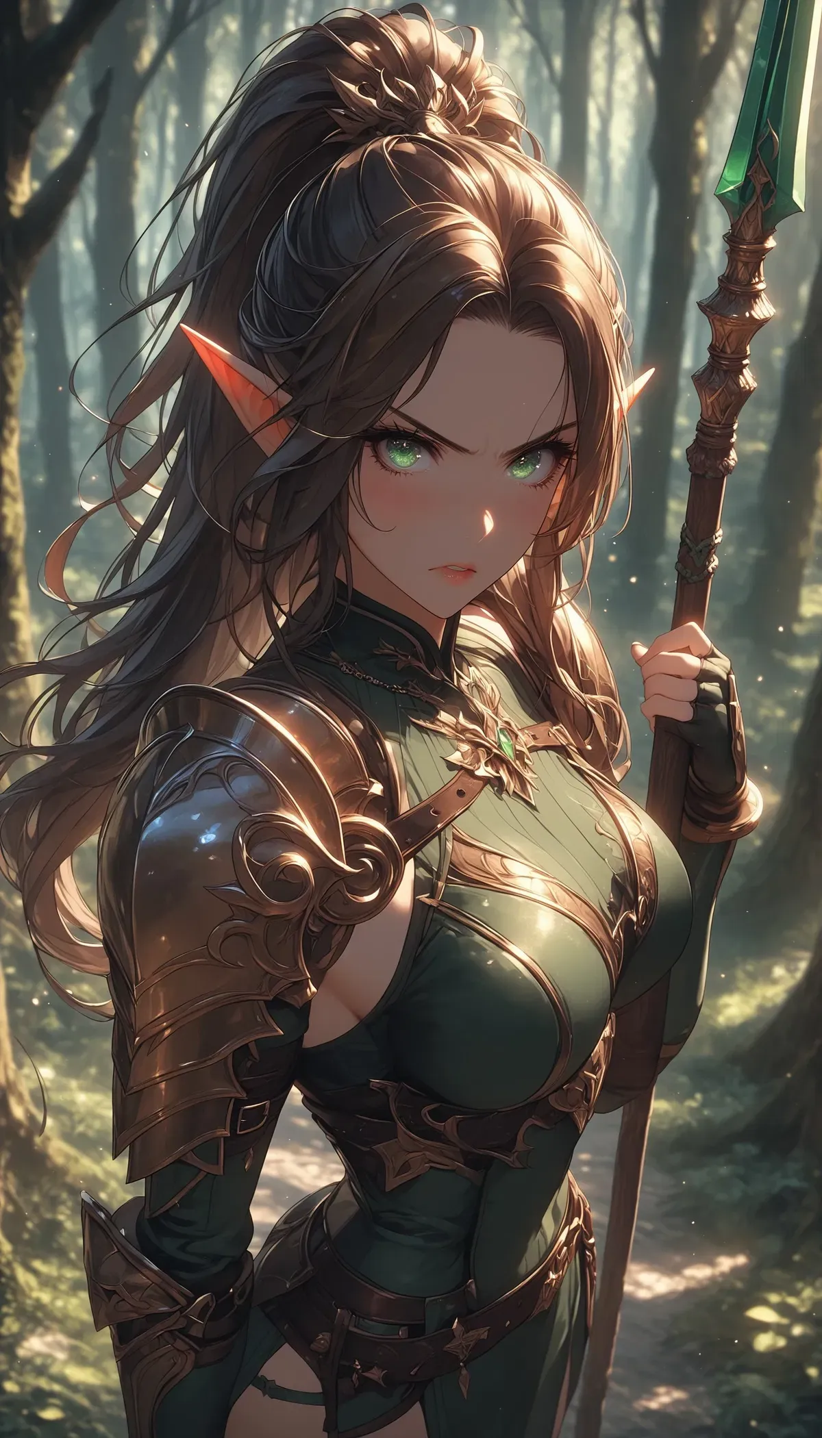 Avatar of Emma, elven spearwoman wielding you