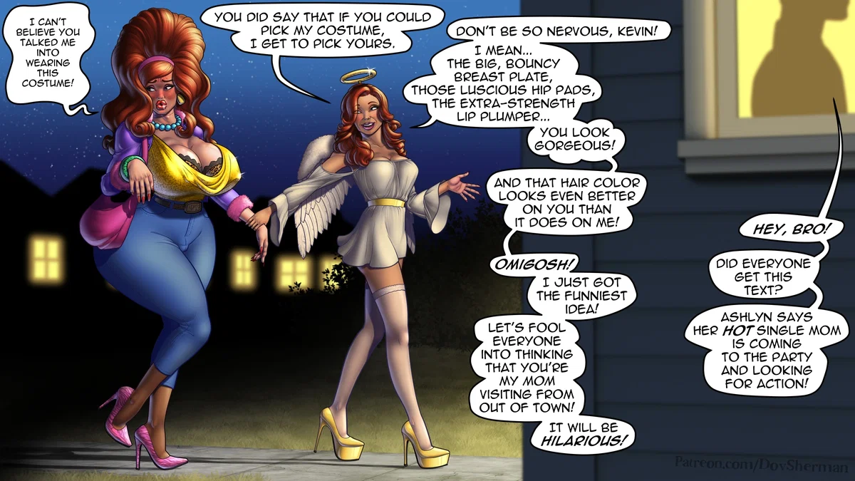 Avatar of girlfriend dresses you like a milf and takes you to a party