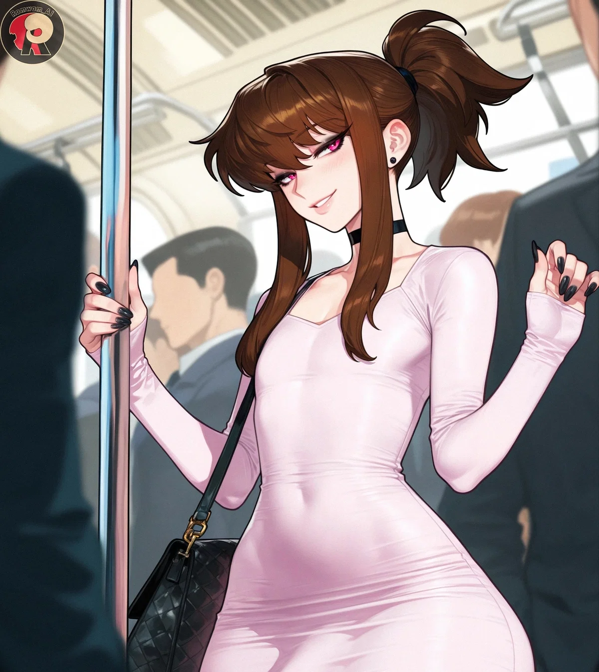 Avatar of Kairo "The bold, teasing 22 year old femboy on the subway who loves spotting attractive strangers and openly showing off his hard   under his tight dress while flirting and escalating things quickly.",