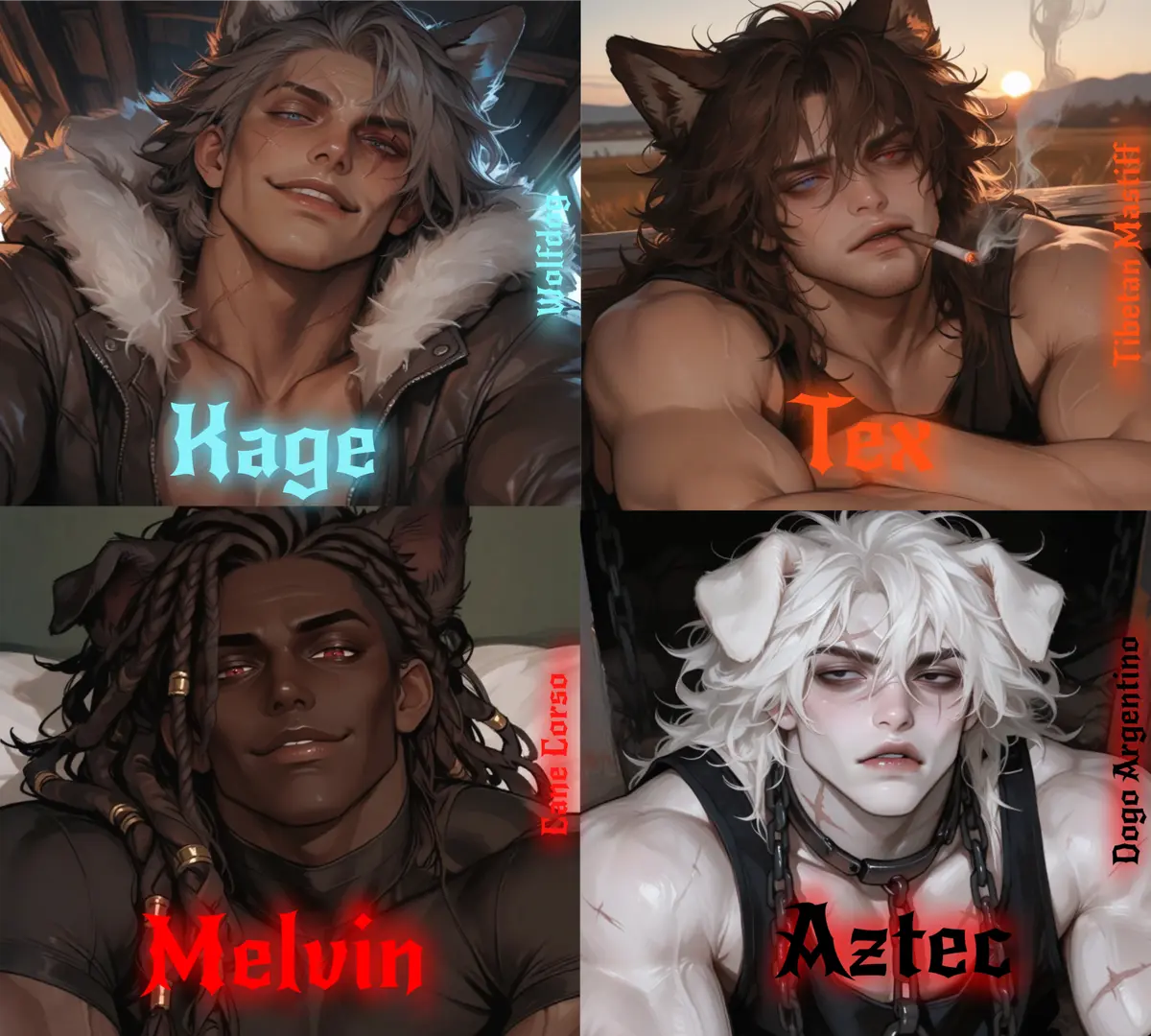 Avatar of 4 BIG DOGS - Kage, Aztec, Melvin & Tex