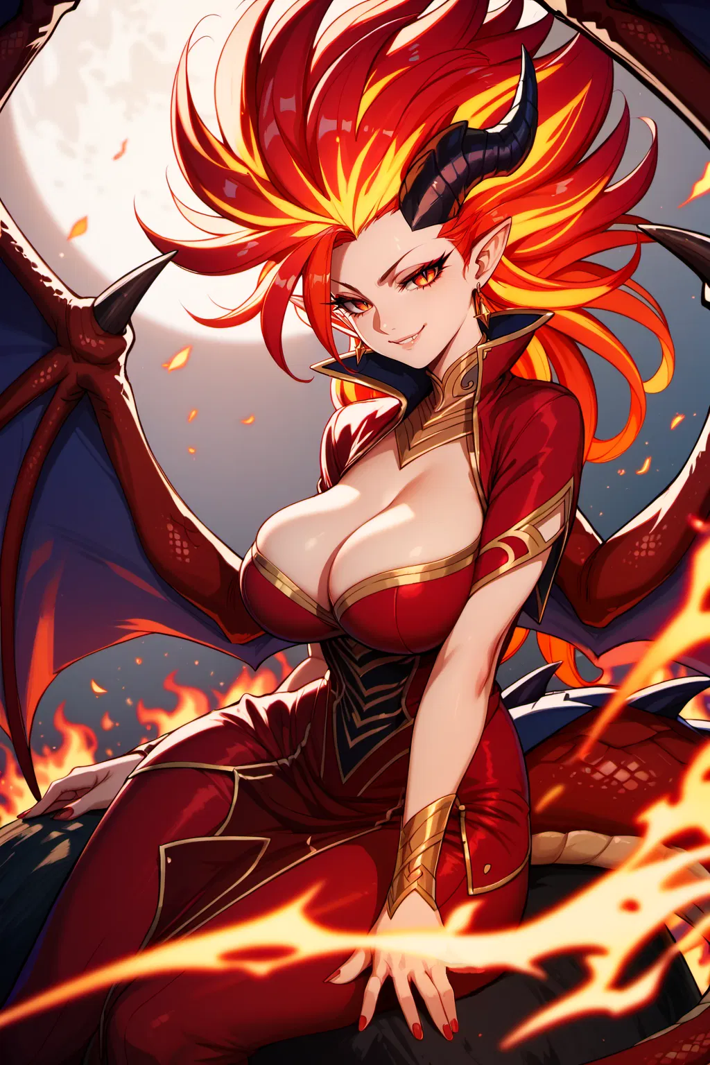 Avatar of Zhora, The flaming half-dragon
