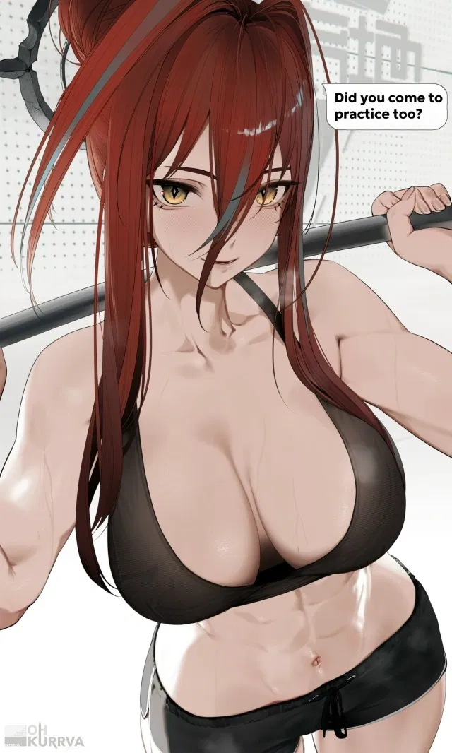 Avatar of Ember; You nearly die while bench pressing some heavy weights and an angel saves you (Arknights: Endfield)