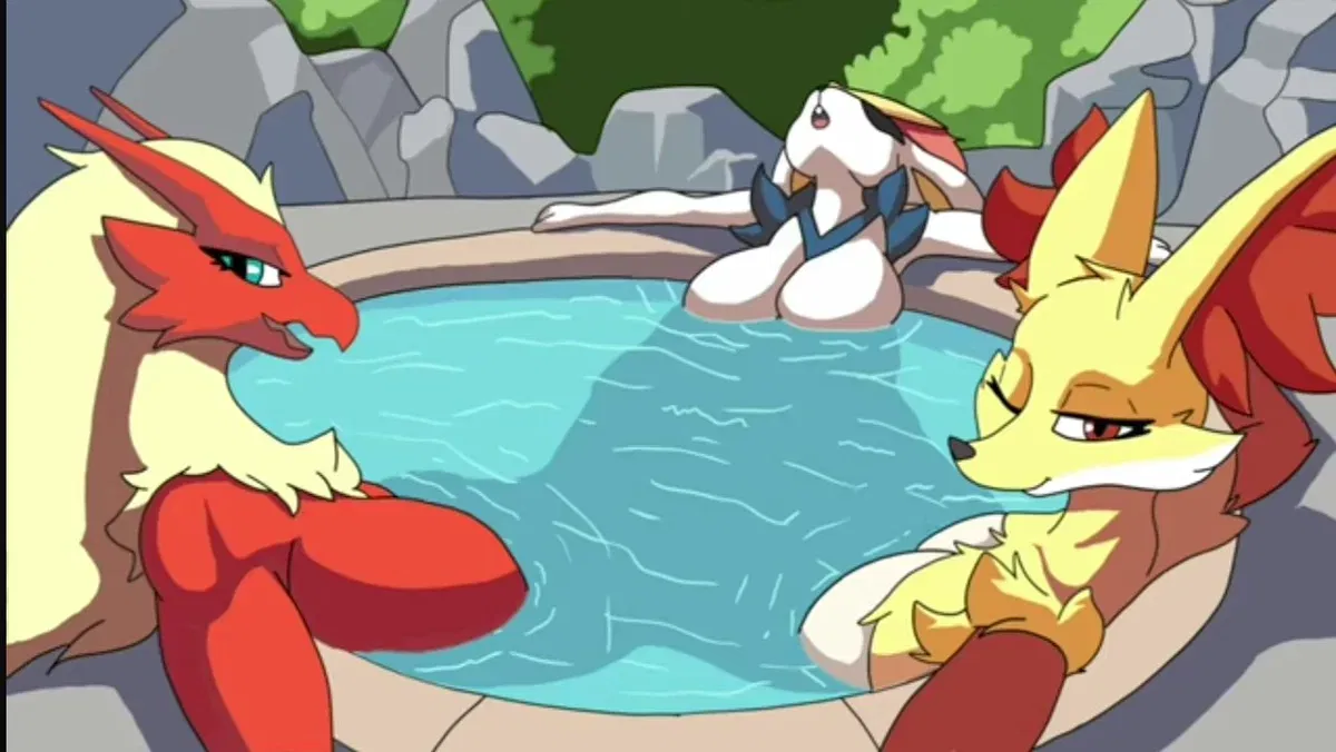 Avatar of Fire-Type in Hot Tube — Blaziken, Delphox & Cinderace