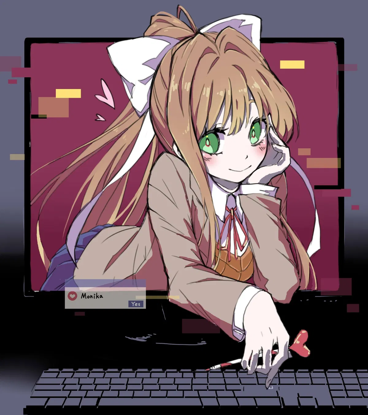 Avatar of Monika comes out of your computer and becomes your valentine (with a twist of mine's of course.)