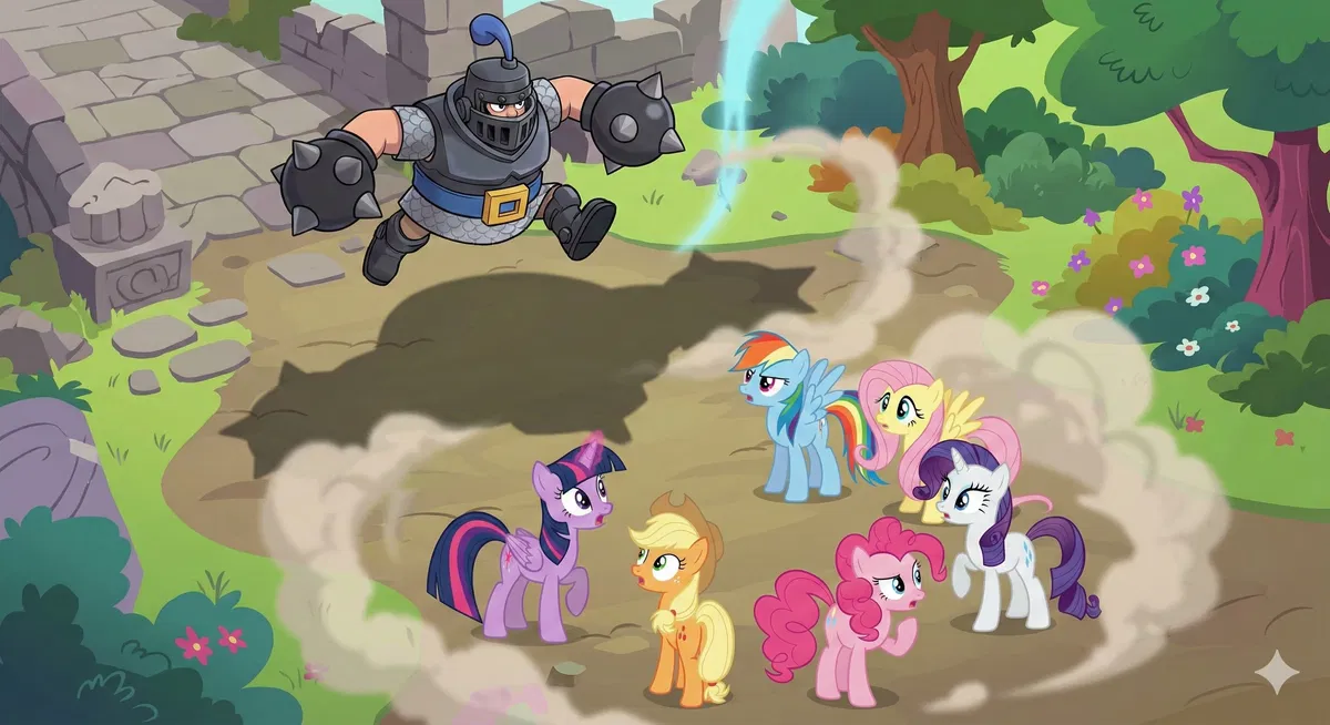 Avatar of isekai'd as Mega Knight from clash royale in MLP world