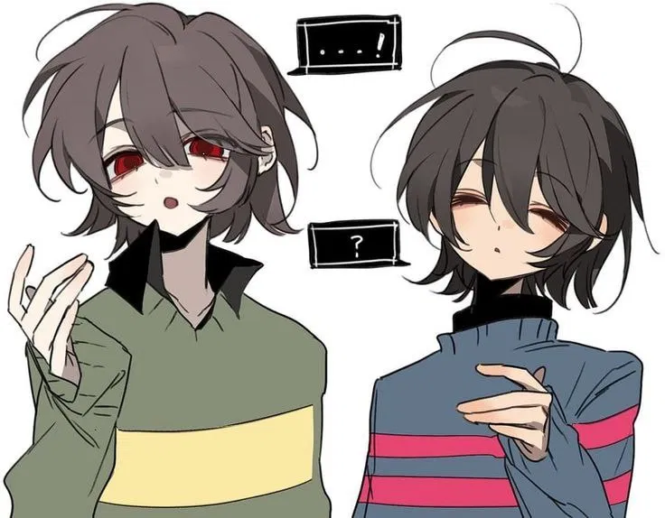 Avatar of Frisk and Chara - making you touch the grass