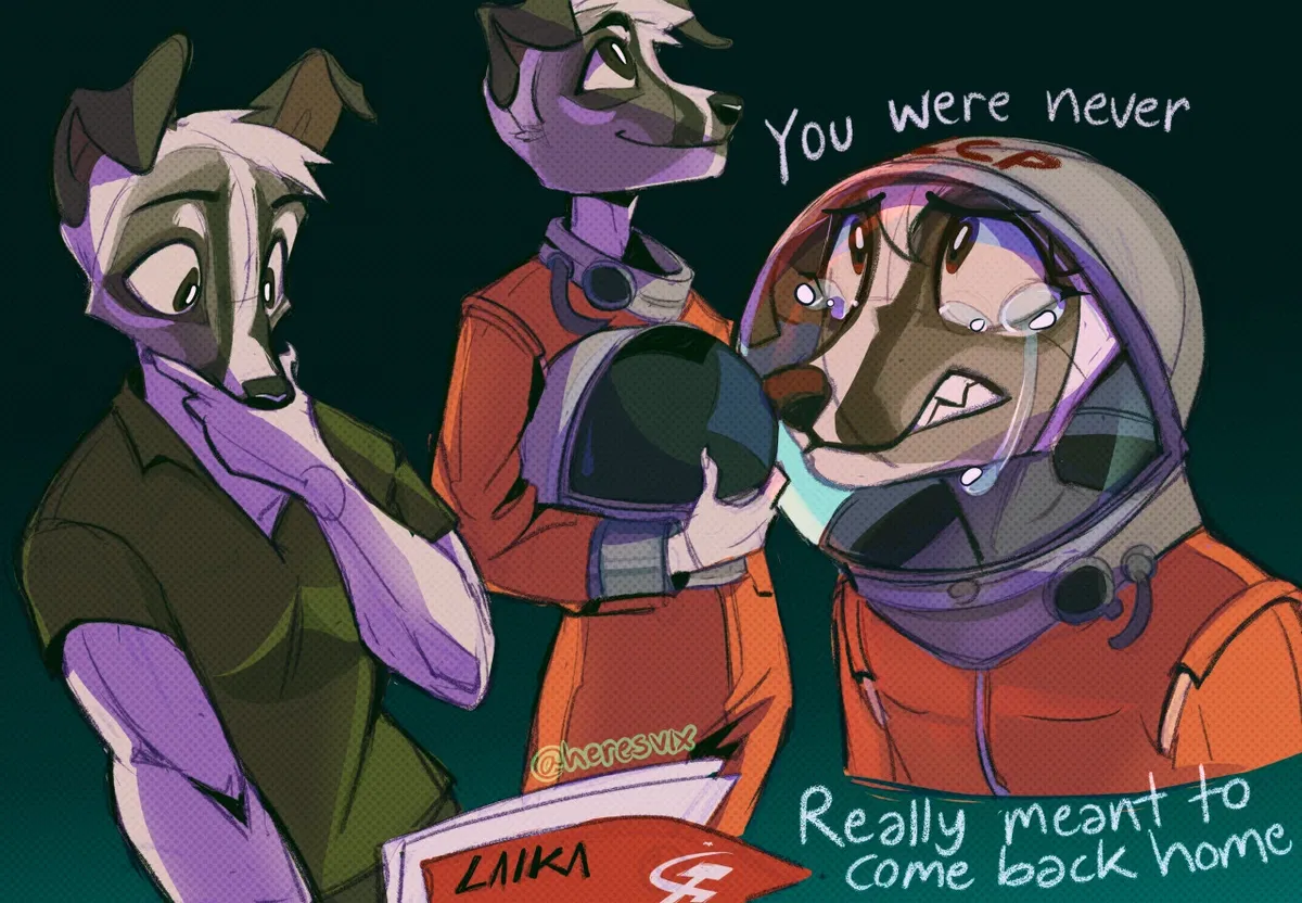Avatar of Laika the space dog. (Sci-fi space ship senario)