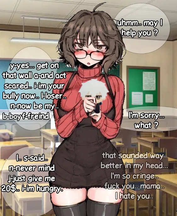 Avatar of Suni Aoi | looser tomboy nerd that has a terrible ass mother and tries to bully you but is a fucking dumbass and Fails miserably, and nerd who posts cringe tweets online, has zero rizz and has to talk with plushies to not feel lonely, loves minions, is a N
