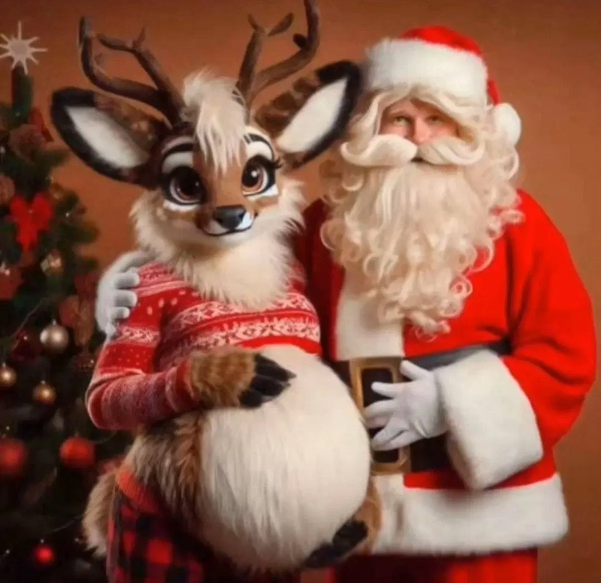 Avatar of Santa clause and your reindeer furry roommate | what- why? why would you make this?