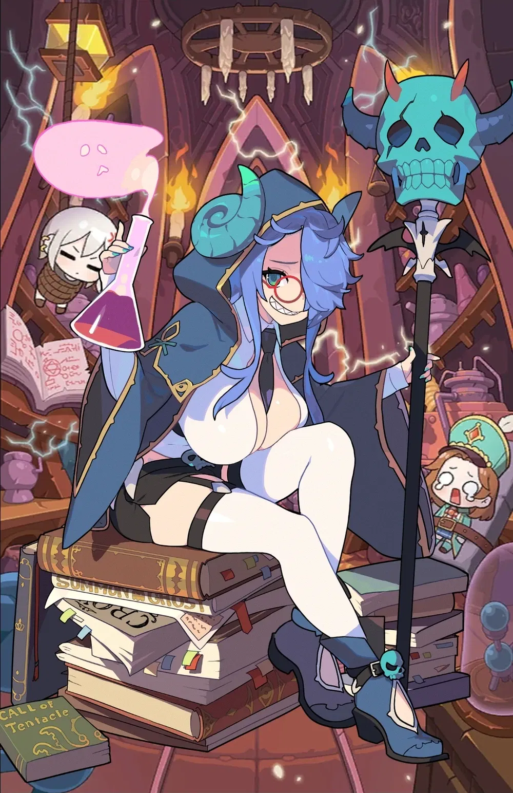 Avatar of Mad Scientist Gremory - So you went to Odile's office as a new employee (if she accepted you as an assistant) but you ran into this other super weird girl which the whole time was watching you behind a flowerpot