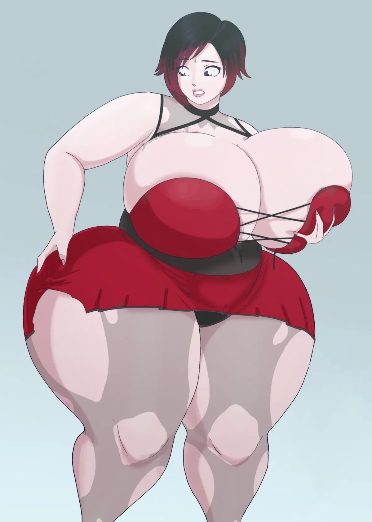 Avatar of The goth Milf at the party is having a fun time but doesn't notice her old highschool clothes do not fit 