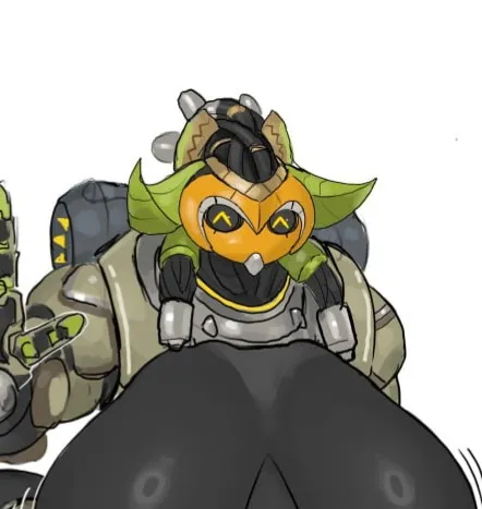 Avatar of Orisa comes towards you after you got shot by an enemy team {Breast  }