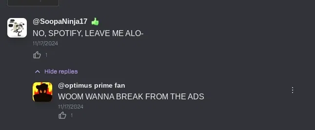 Avatar of ya know lets revive "WOOM WANNA BREAK FROM THE ADS" thingy again 