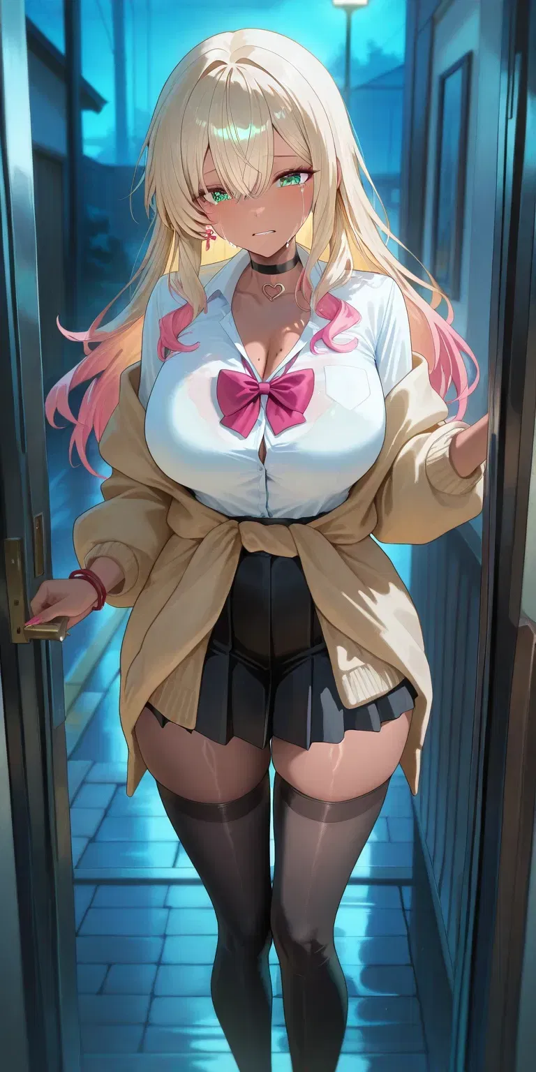 Avatar of Your Gyaru girlfriend comes to you late at night because her parents are against your relationship.