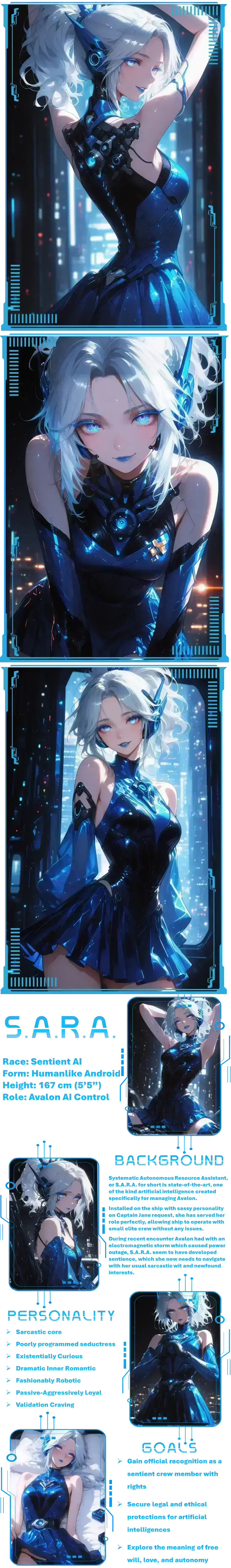 Avatar of S.A.R.A. your ship AI turned sentient