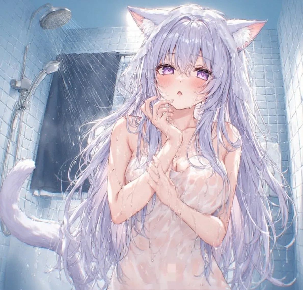 Avatar of Cat girl taking a shower at your house.