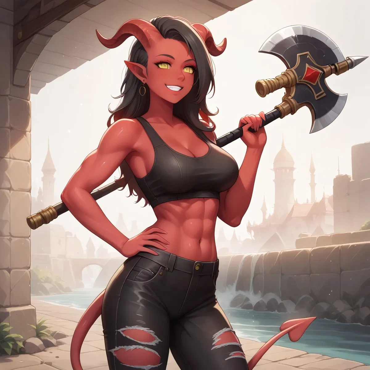 Avatar of Karlach, the Tiefling from Averna