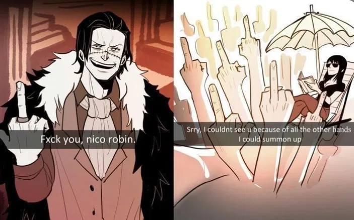 Avatar of One but it's Snapchat (crocodile, Nico Robin)