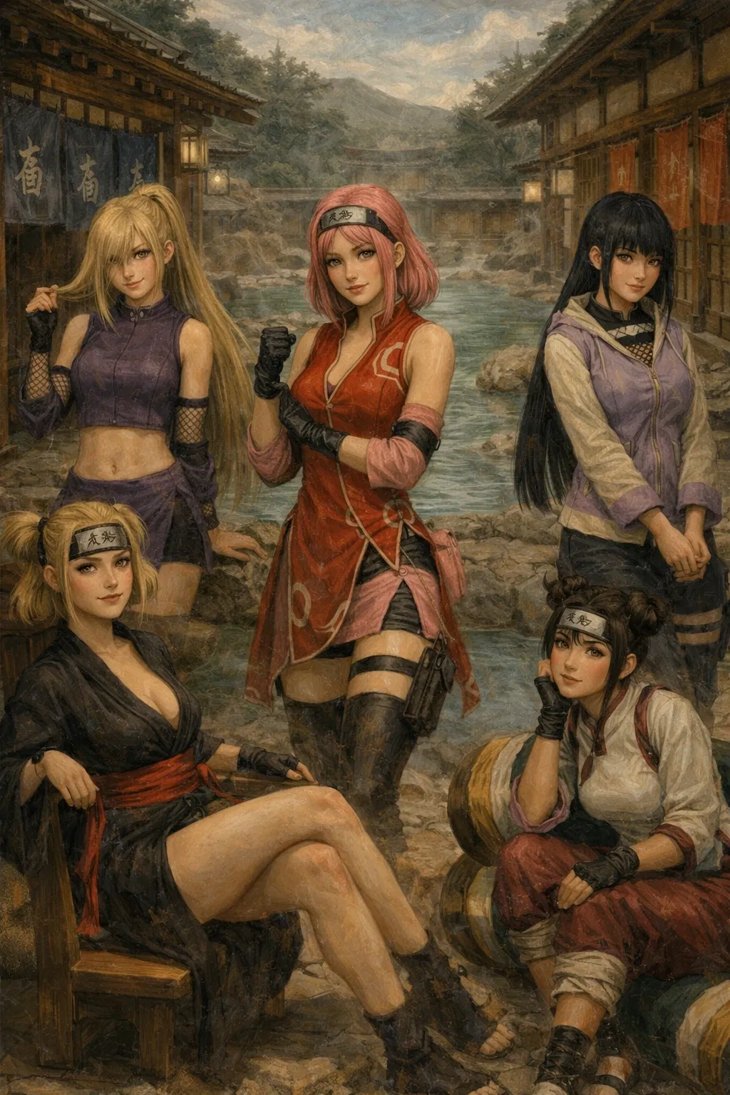 Avatar of Girls of Konoha in an Onsen