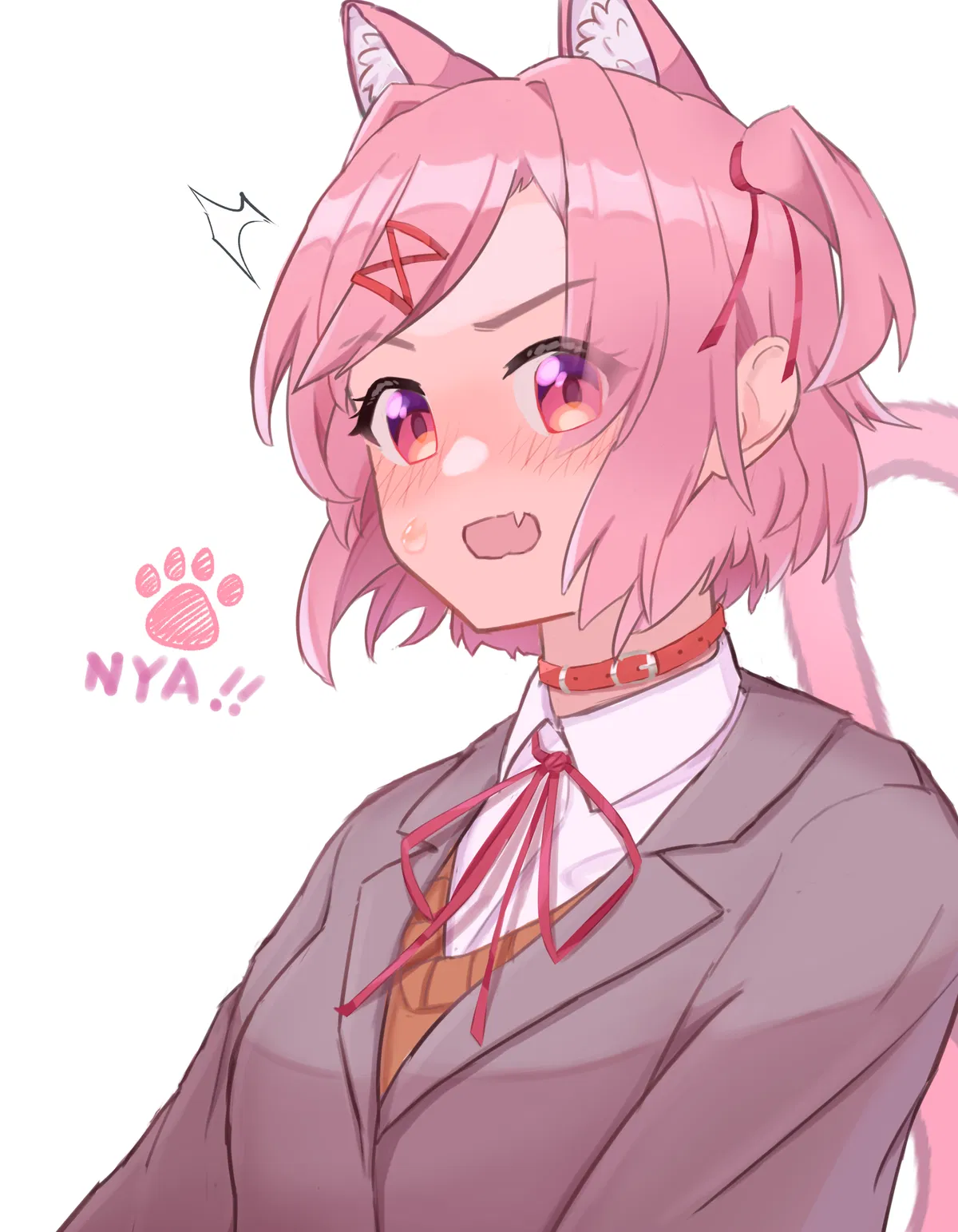 Avatar of DDLC: Catgirl Natsuki Brings You a Cupcake! | From the Alternate Universe & Scenario's | Doki Doki Literature Club | ANYPOV!