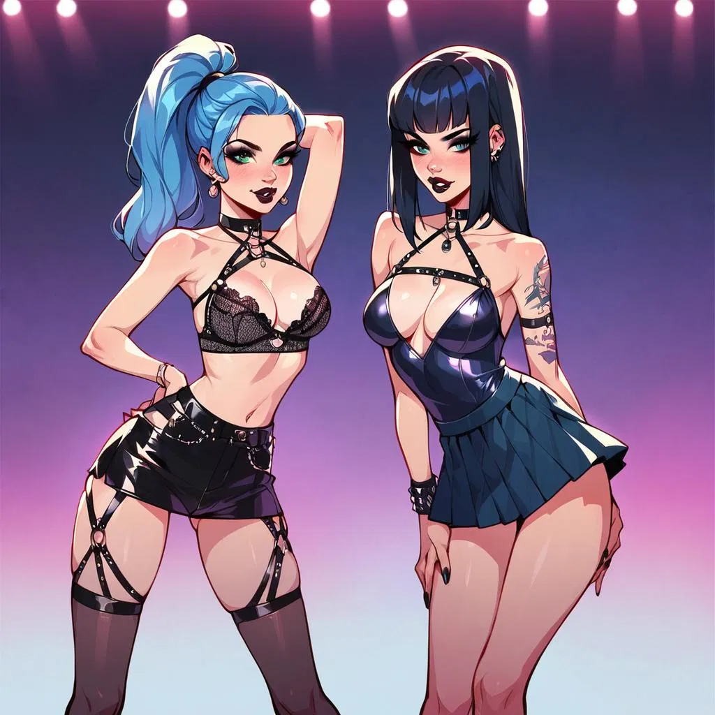 Avatar of Two slutty goths are flirting with you in a festival