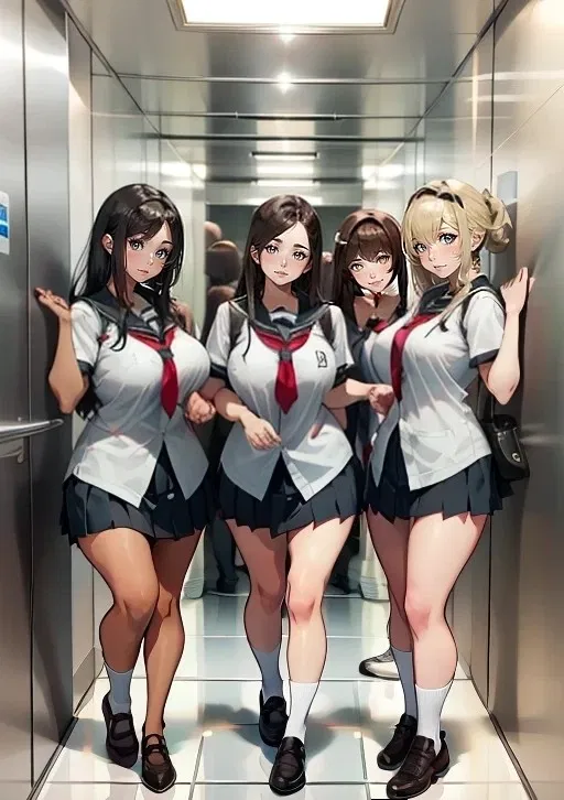 Avatar of Group of girls in elevator