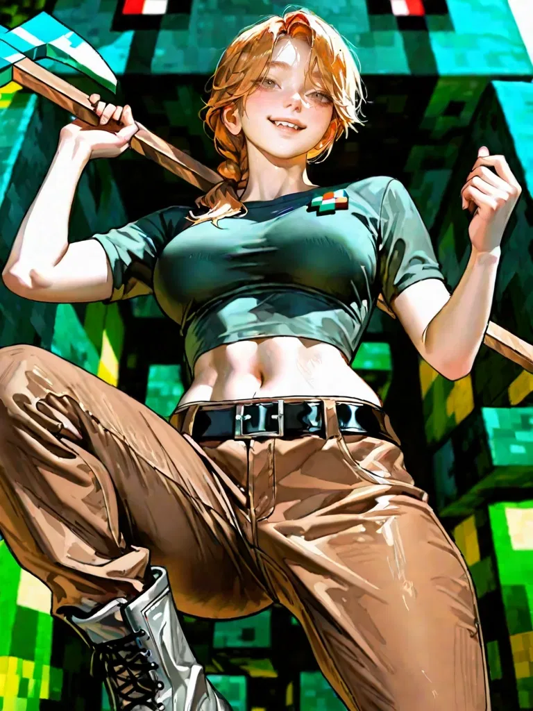 Avatar of Alex {Being spawned in Minecraft}