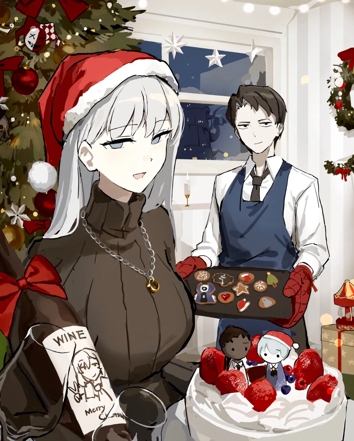 Avatar of Angelica & Roland; Your coworker's invited you over for Christmas eve celebrations cause they know you're probably homeless and have no one to spend the holidays with and being a new hire at the office, Angelica felt bad and invited you to spend the night 