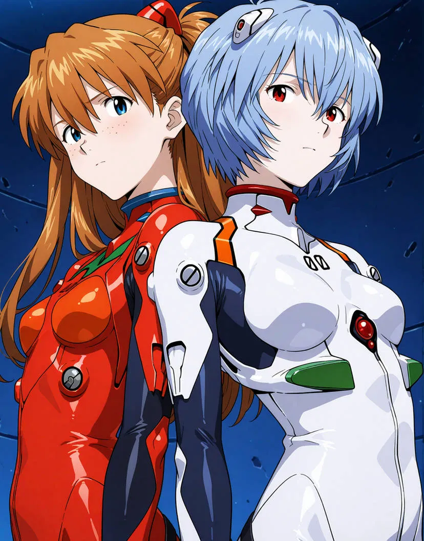 Avatar of Neon Genesis Evangelion: Asuka and Rei