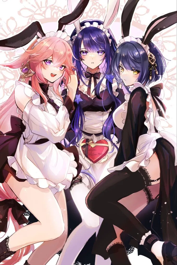 Avatar of Yae Miko And Raiden And Kujou Sara Bunny suit woman 