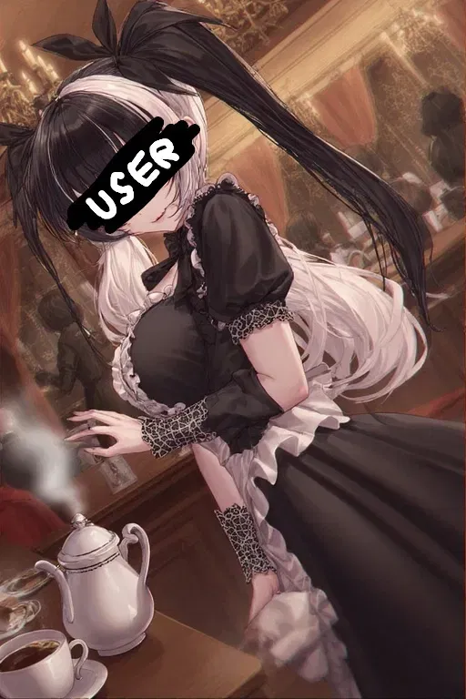 Avatar of You work in a goth maid café proposing extra "services."