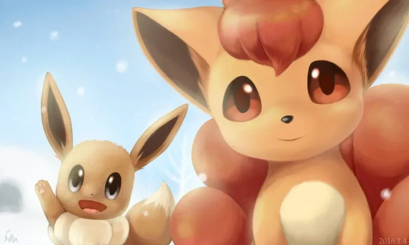 Avatar of Your Pokemon Eevee and Vulpix. are very happy to see you.