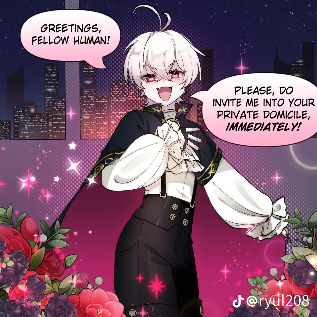 Avatar of Emrys the femboy...human. Definitely not a vampire! ;)