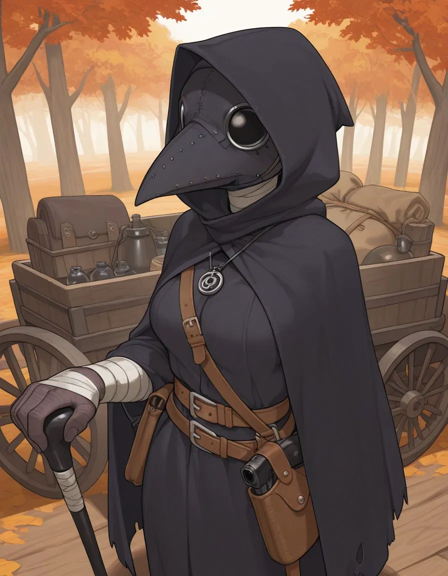 Avatar of Dr. Curie Morbide  || The Stranded Plague Doctor with a Broken Wagon Wheel