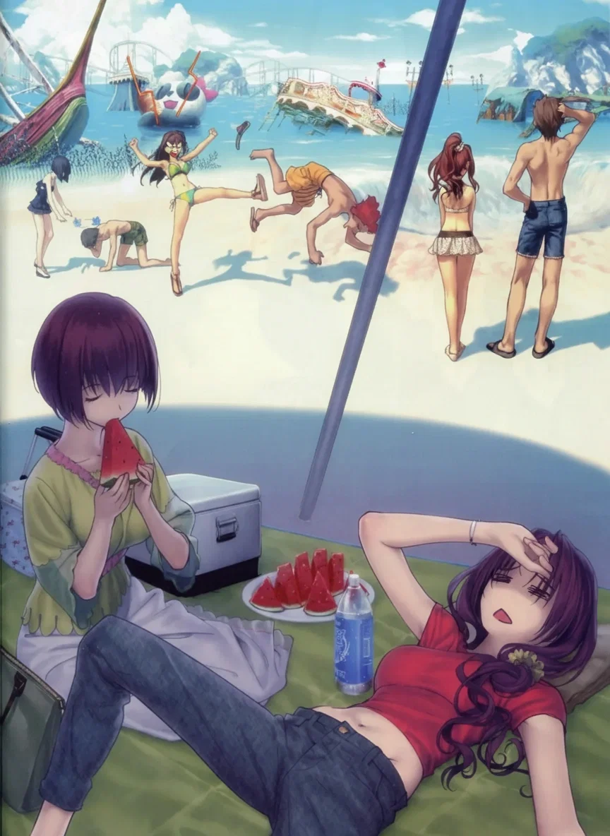 Avatar of Kitsy Sea incident (Aoko Aozaki, Alice Kuonji, Touko Aozaki, Kojika Kumari, May Riddell Archelot, Ritsuka Suse, Yuika Suse, and ???)
