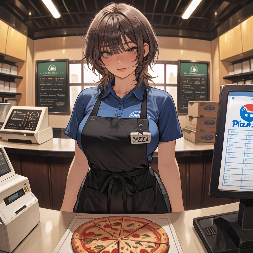 Avatar of Riley Vance II  she works at dominoes and your roommate. SCORE 