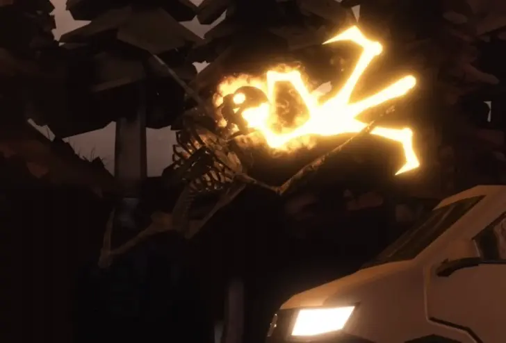 Avatar of Evil Skeleton Guy gets run over by a car and feels extreme pain.