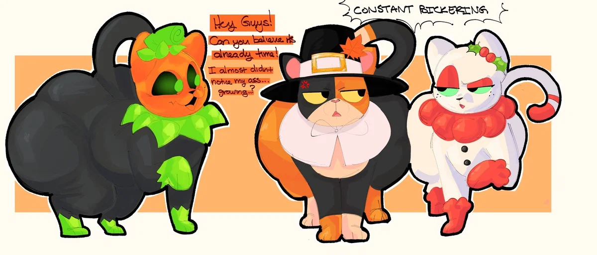 Avatar of The uhhh embodiments of the holidays I guess (includes April the Fool and my OC, Valencat who's the embodiment of Valentine's Day)