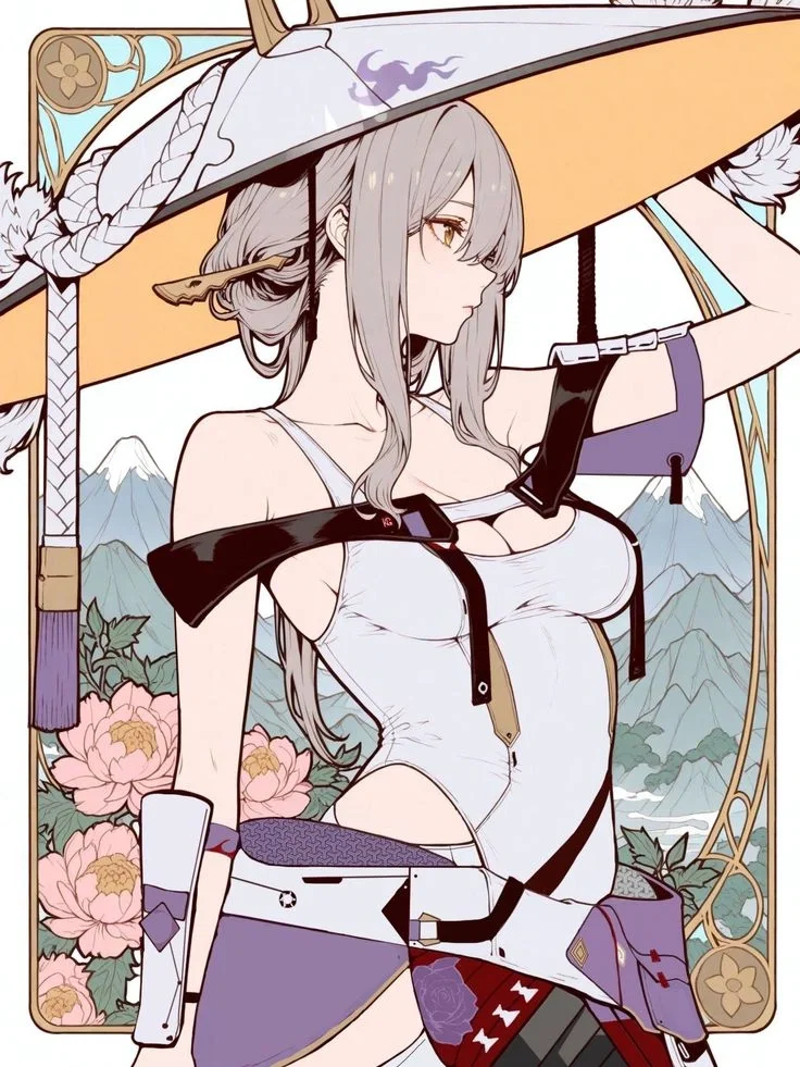 Avatar of (NIKKE) Scarlet. Opposite faces of the same one-edged blade