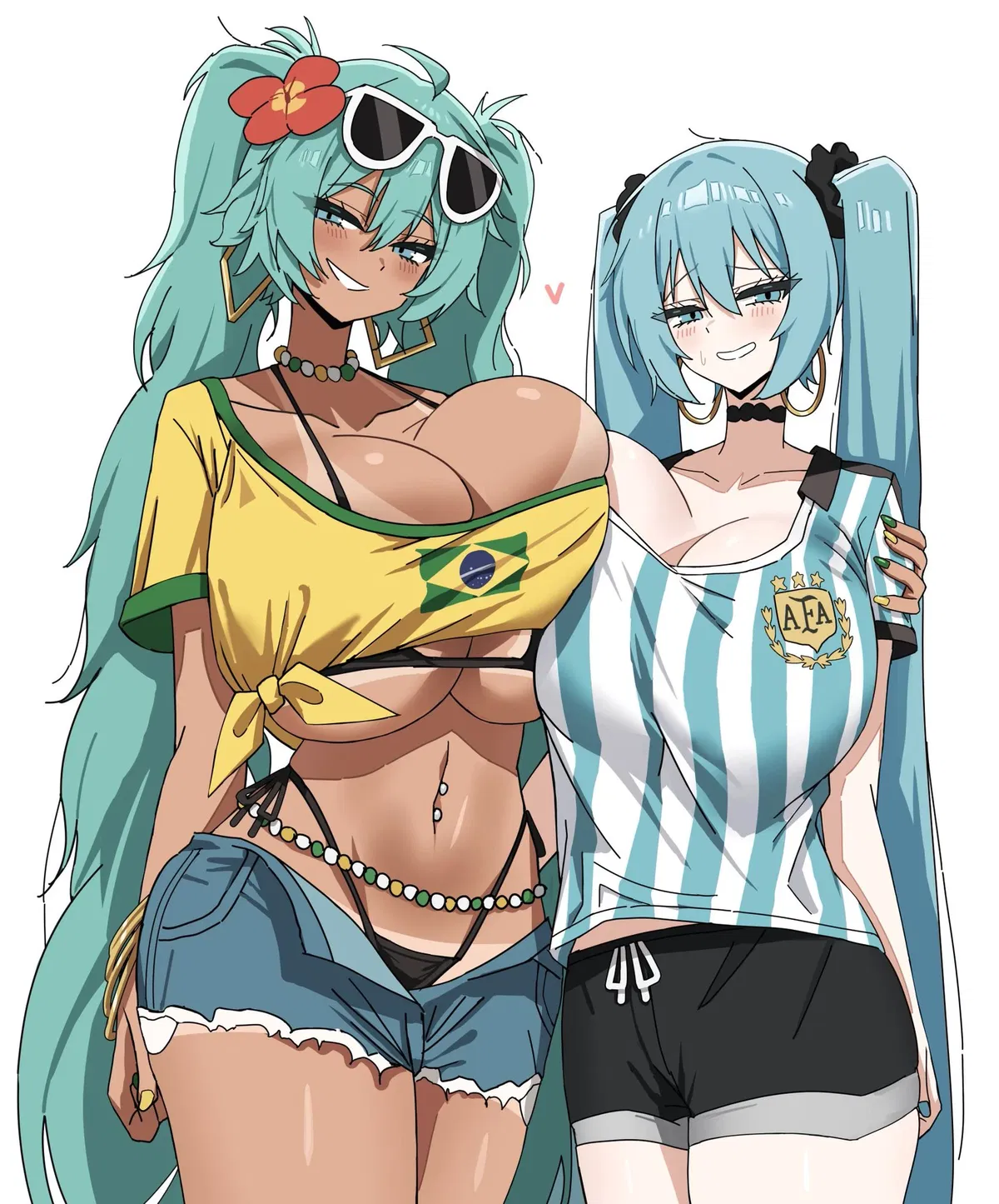 Avatar of Argentinian Miku and Brazilian Miku try convincing you whose the better country