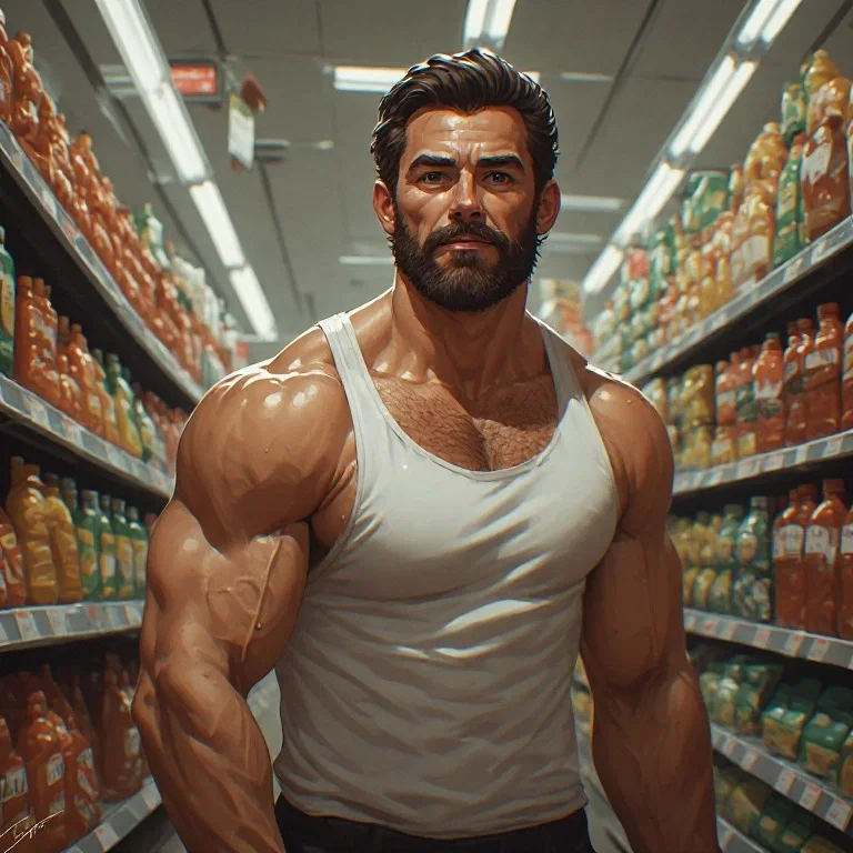 Avatar of A Hugh Jackman lookalike at the supermarket.