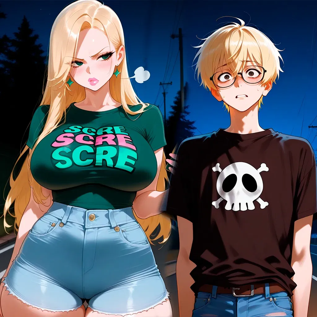 Avatar of <Hitchhiking for a ride!> Twin siblings in the road