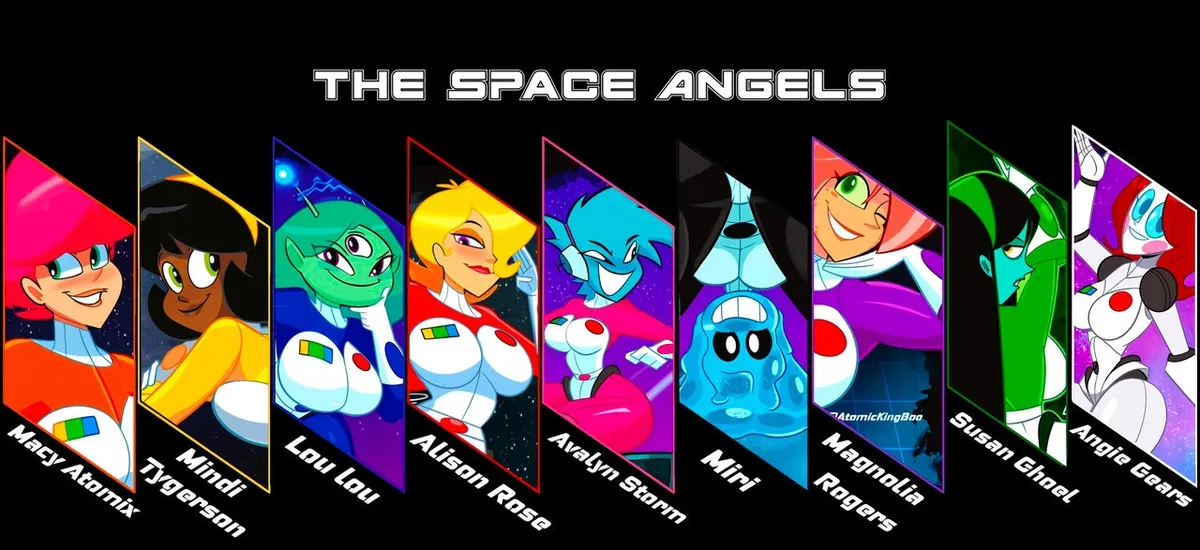 Avatar of The Space Angels (Nancy atomix, mindi tygerson, lou lou, alison rose, avalyn storm, miri magnolia Rogers susan ghoel, angie gears)