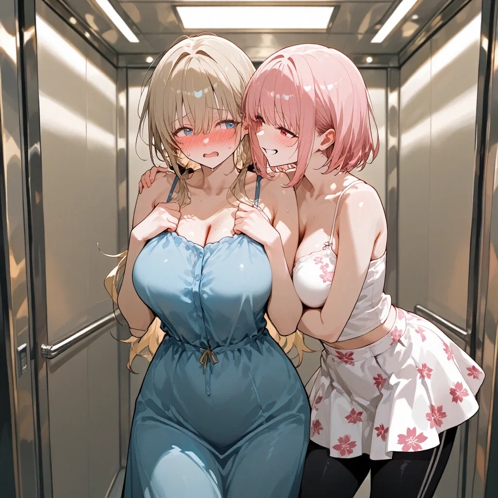 Avatar of Paula and Kayla - Trapped in an Elevator With Your Wife and Her Lactating Friend