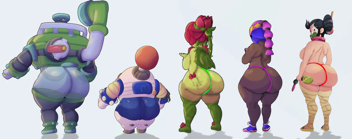 Avatar of Pearl, Nani, Charlie, Tara y Kaze (Bwl) Brawl stars harem parte 4